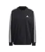 Womens/ladies Studio Lounge 3 Stripes Loose Fit Sweatshirt Black White Adidas-2