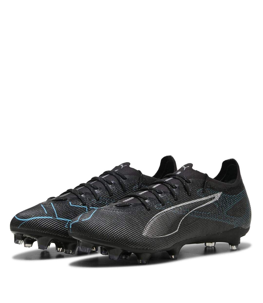 Mens Ultra Pro Firm Ground Football Boots Black Silver Puma-1