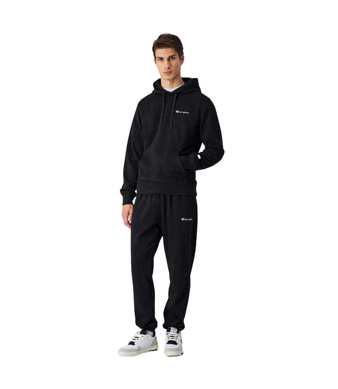 Sweat À Capuche Motif/style Logo Sur Poitrine Homme Noir Champion-4
