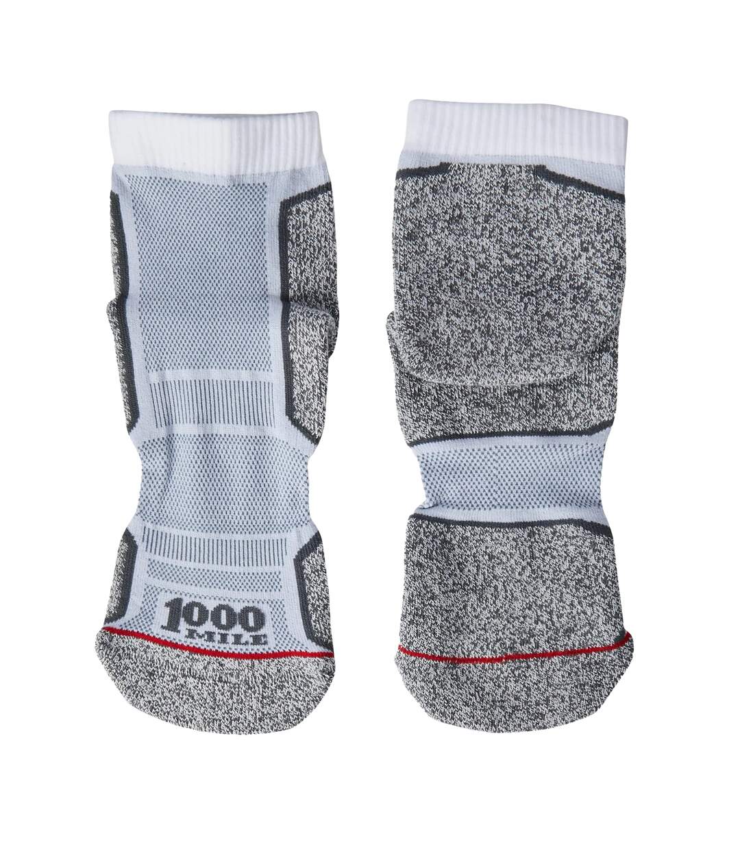 Socquettes run homme blanc / gris 1000 Mile-1