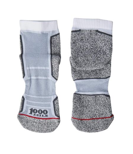 Socquettes run homme blanc / gris 1000 Mile