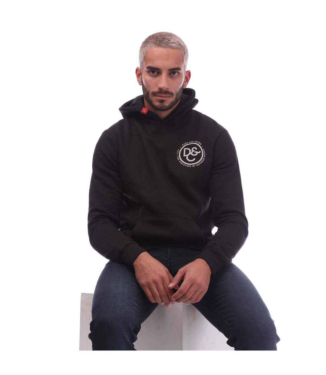 Mens Macksony Graphic Hoodie Black Duck And Cover-1