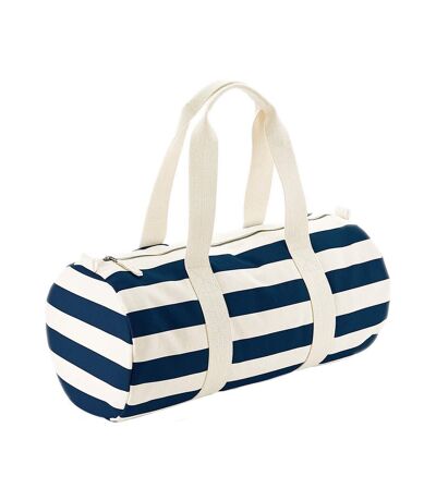 Westford Mill Nautical Barrel Bag (Natural/Navy) (One Size)