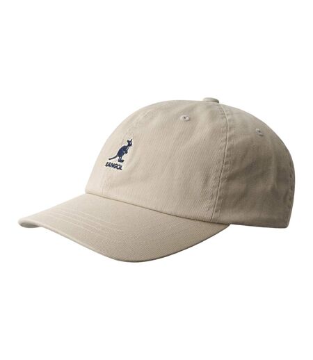 Leather Backstrap Baseball Cap Beige Kangol