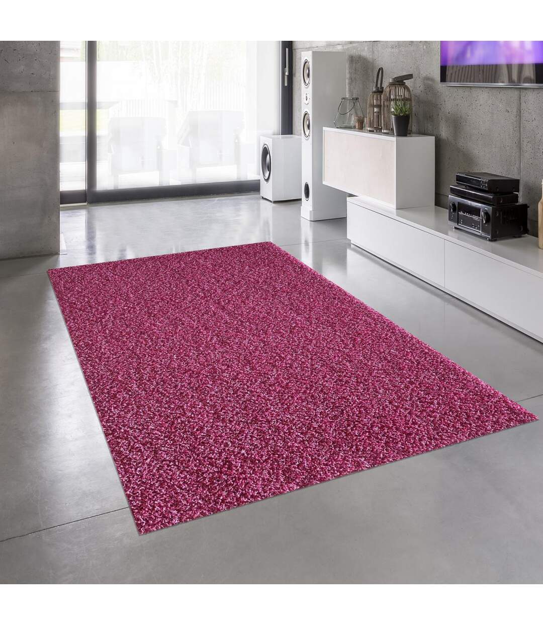 Tapis shaggy tissé motif uni BASIC-2