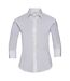 Russell Collection Womens/Ladies Easy-Care Fitted 3/4 Sleeve Shirt (White) - UTRW9492