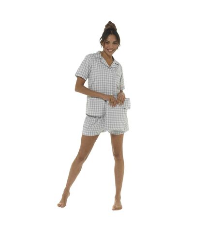 Foxbury Womens/Ladies Checked Short Pajama Set (Grey) - UTUT1709