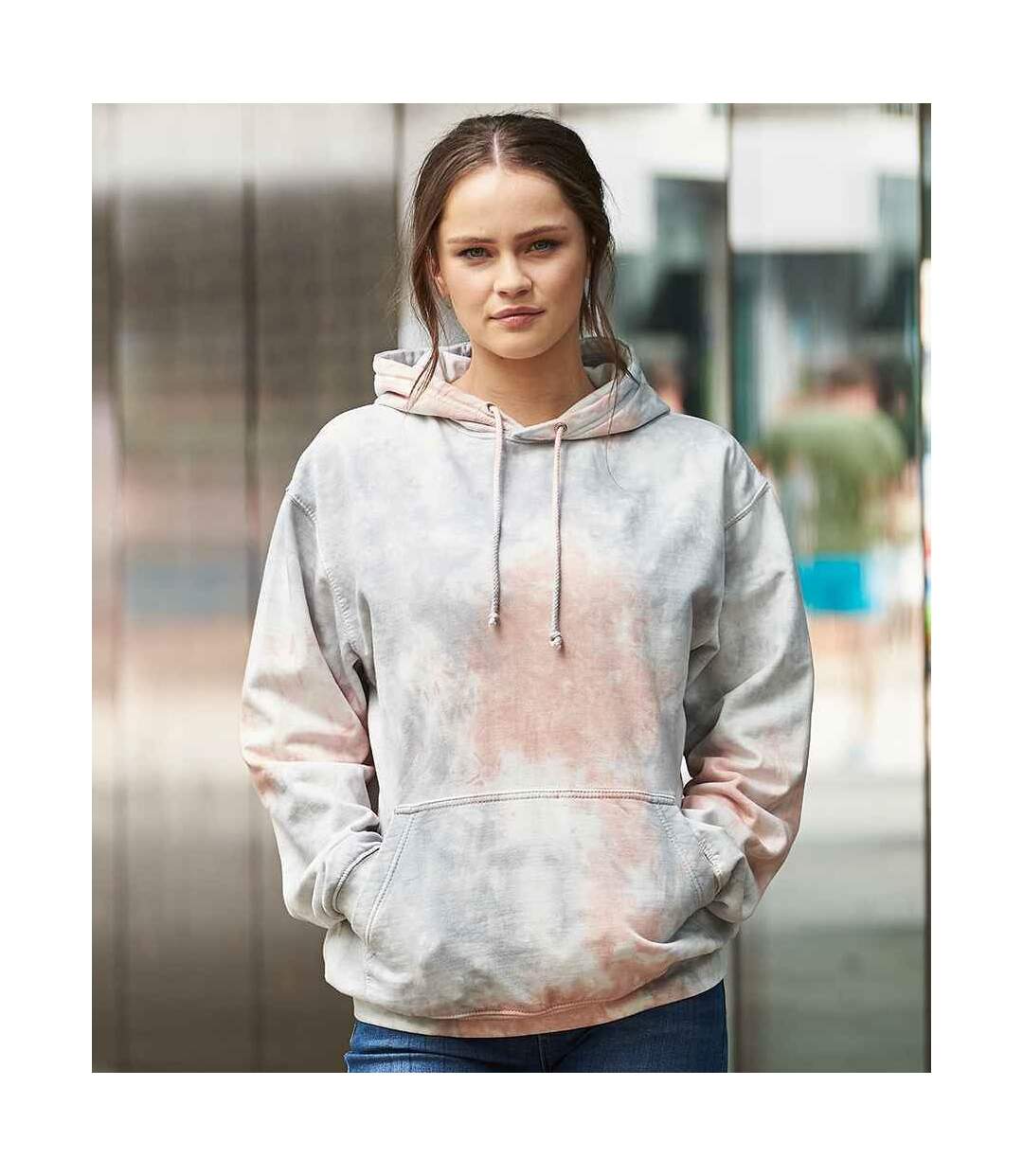 Awdis Unisex Adult Tie Dye Hoodie (Grey Pink Marble) - UTPC4780-1