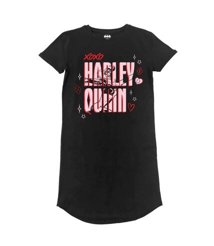 Batman Womens/Ladies Harley Quinn T-Shirt Dress (Black)