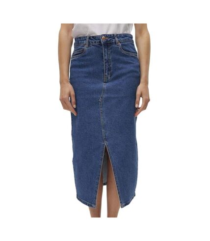 Jupe en jean Longue Bleu Foncé Femme Vero Moda Calf Denim Skirt - L