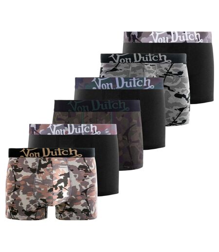 Lot de 6 boxers homme en coton ceinture subli Duo Camo Vondutch