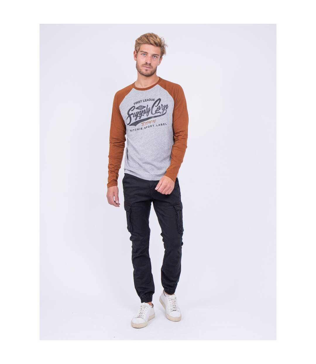 T-shirt manches longues col rond pur coton JANDAT-4