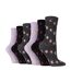 6 Pairs Ladies Multipack of Novelty Design Knitted Boot Socks | Autumn Socks-1