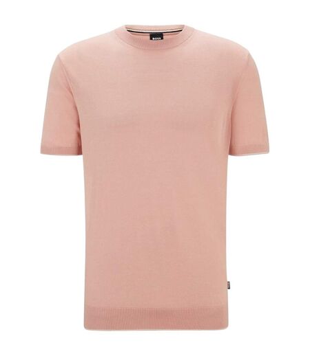 Mens Tramonte Knitted T-shirt Pink Boss