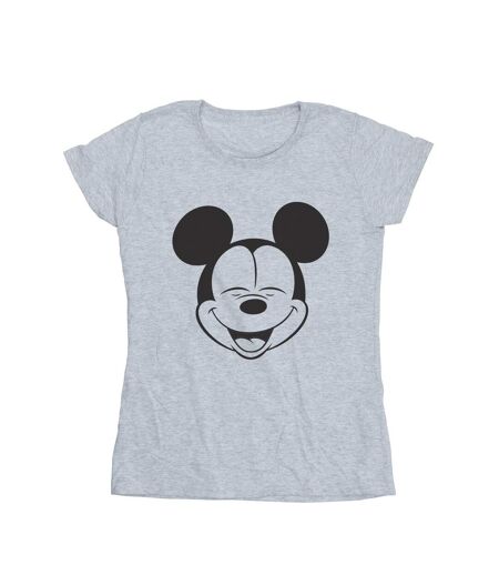 Disney T-shirt en coton Femme/Ladies Mickey Mouse Closed Eyes (Gris sportif) - UTBI33044