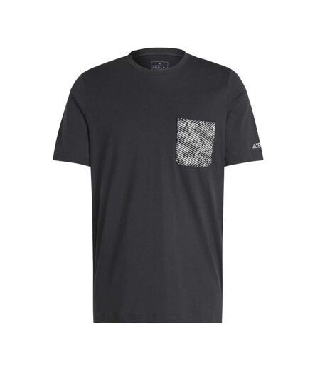 Mens Puzzle Cotton Pocket T-shirt Black Adidas