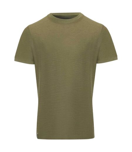 Mens Falkland Knitted T-shirt Khaki Green Threadbare
