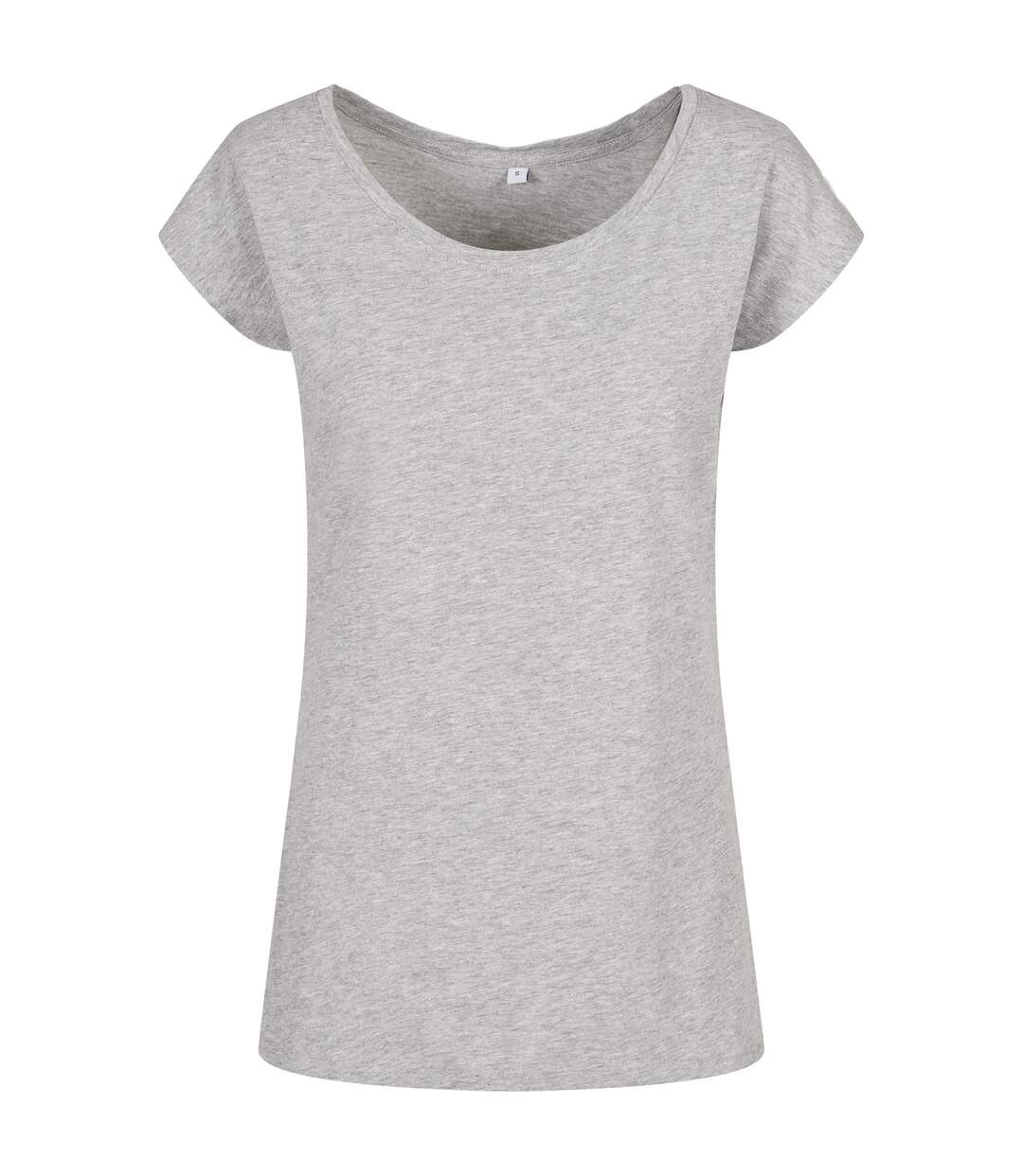 T-shirt À Col Large Pour Femme/femme Gris Chiné Build Your Brand-1