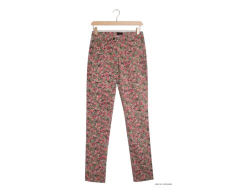 MAYFLOWER BELINDA2O - Pantalon stretch imprimé fleuri orange : fraîcheur et confort absolu