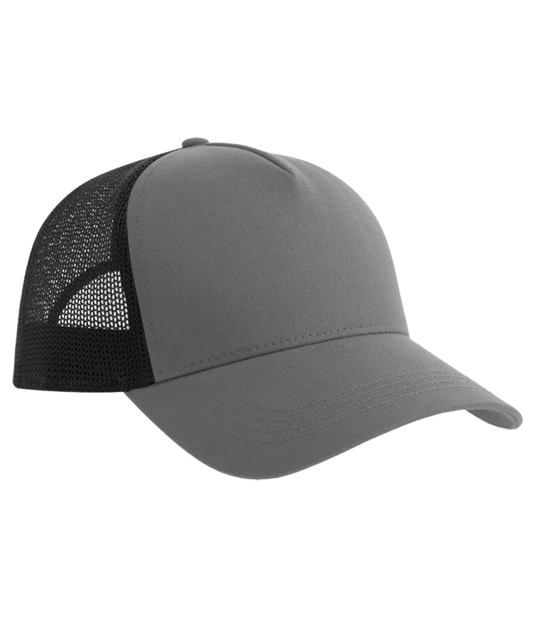 Rapper 5 panel cotton sustainable trucker cap grey/black Atlantis-2