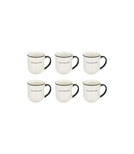 Lot de 6 Mugs Alix 38cl Blanc & Noir