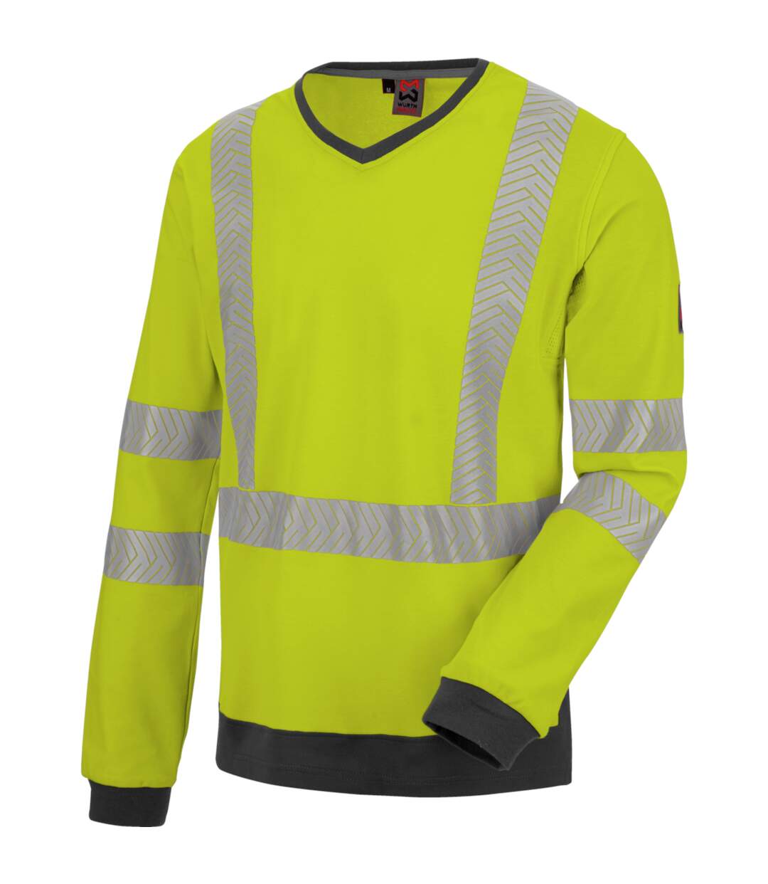 Tee-shirt de travail manches longues haute-visibilité jaune fluo Würth MODYF