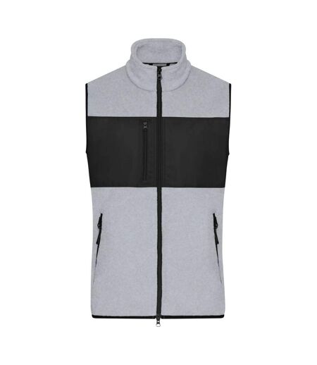 Veste Sans Manches Homme Gris Clair Chiné Noir James And Nicholson
