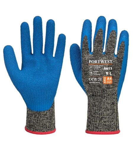 Unisex adult cut resistant liner gloves xxl black/blue Portwest