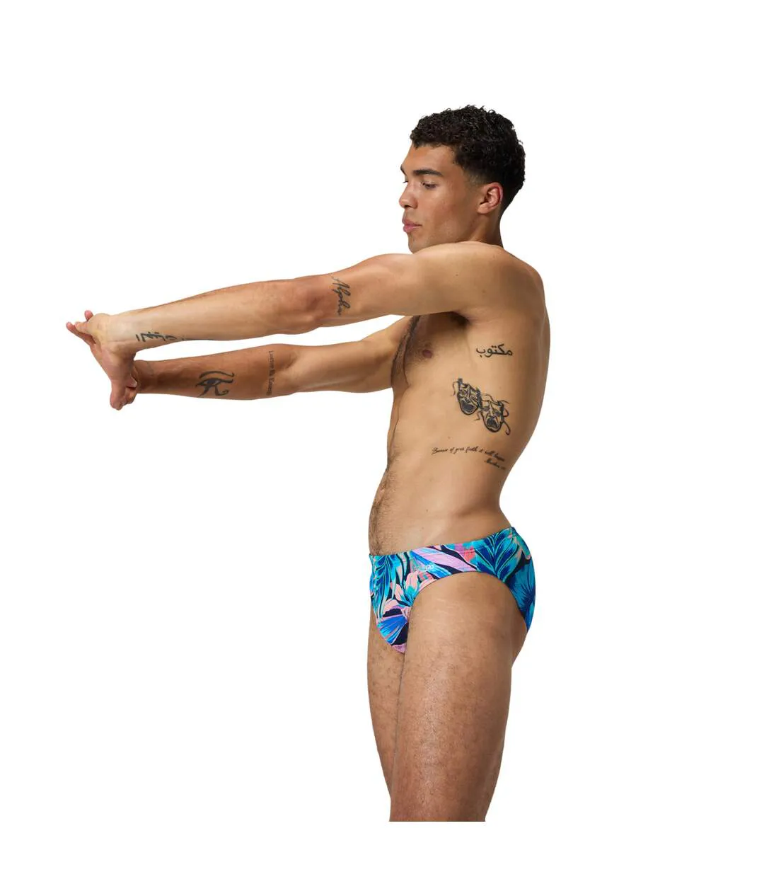 Mens Beachstar Tropical Leaves Swim Briefs Peacoat Speedo-4