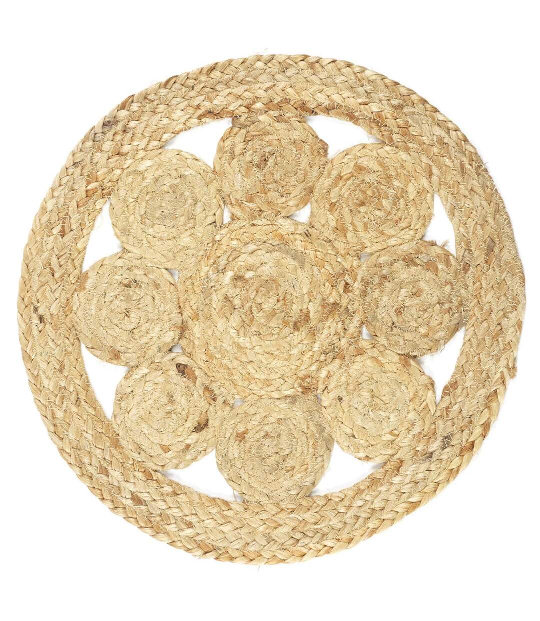 Set de Table Rond Déco Jute Ajouré 35cm Naturel-1