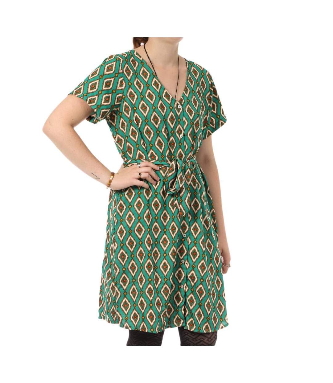 Robe à motifs Verte Femme Only Leah - L-1