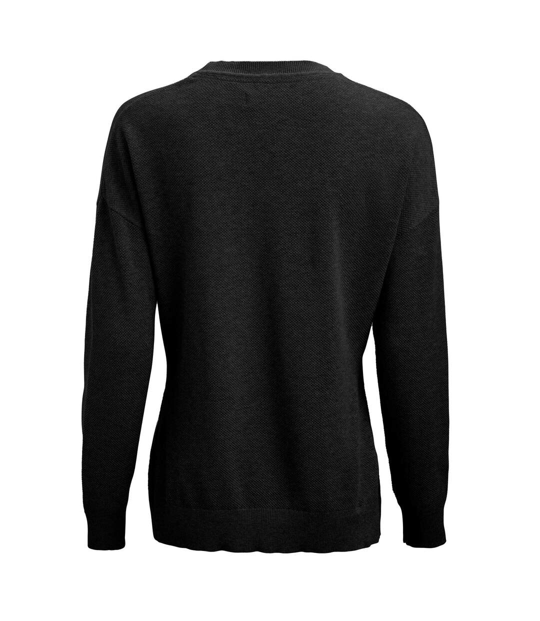 Womens/ladies Ashland Knitted Casual Sweatshirt Black James Harvest-2