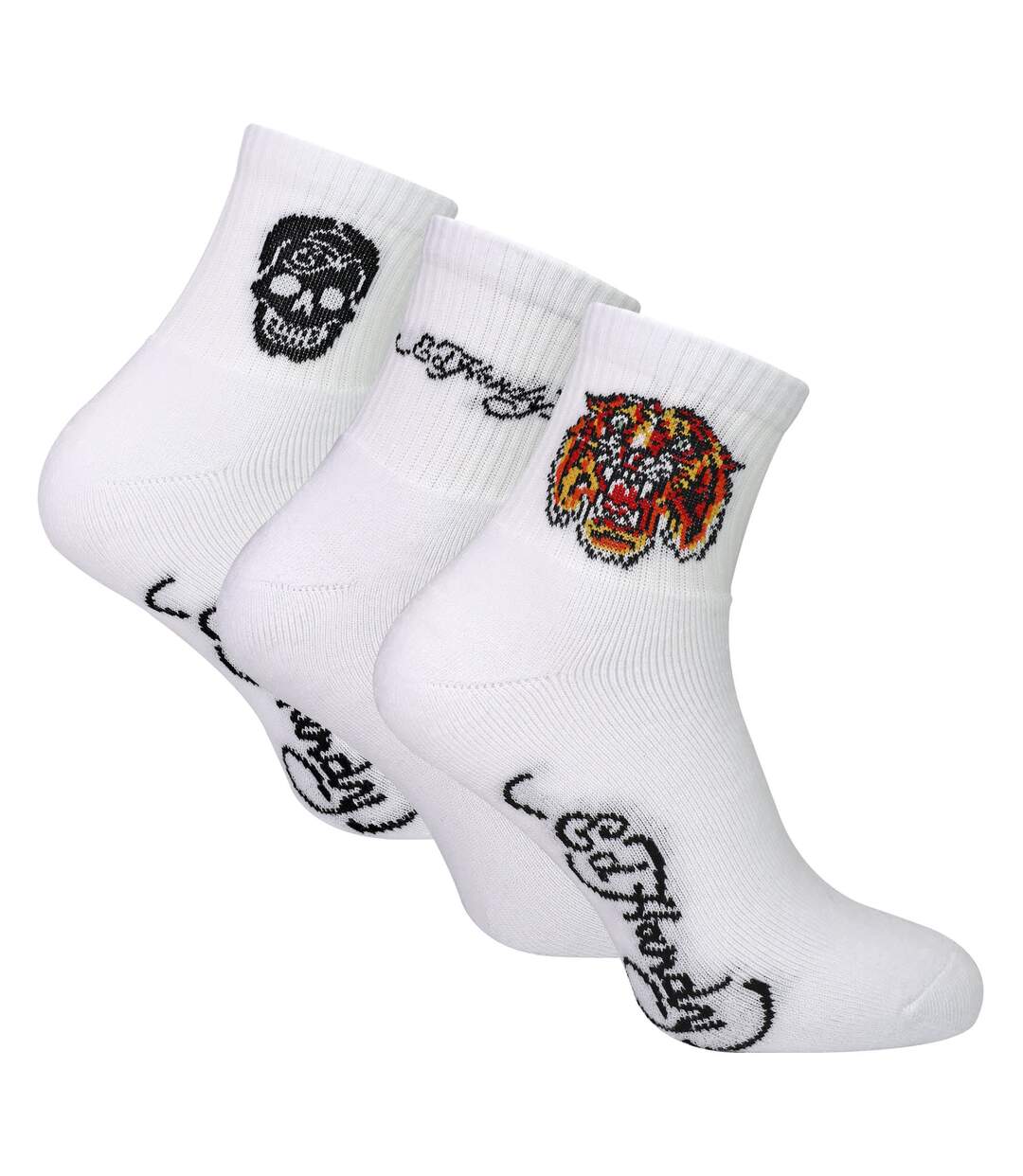 3 Pairs Men White Quarter Crew Lightweight Socks-1
