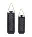 Lot de 2 Lanternes Déco Ajouré 59cm Noir-1