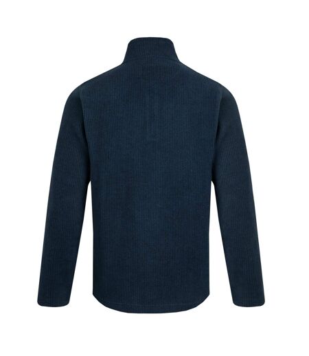 Mens newport ribbed quarter zip fleece top federal blue Weird Fish