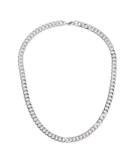 Metal Curb Chain Necklace One Size Silver Fabric