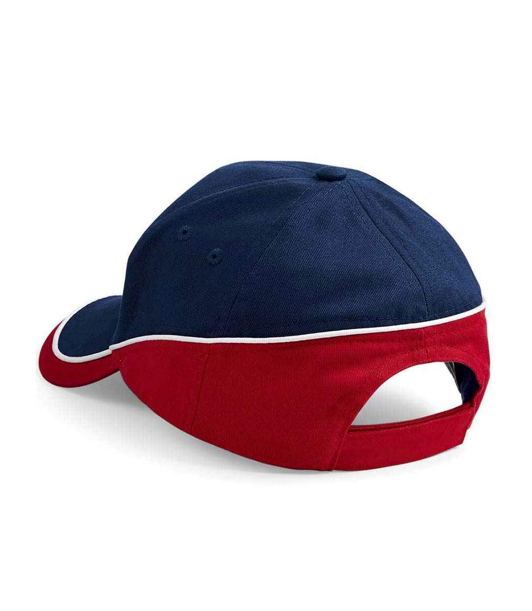 Casquette teamwear competition bleu marine / rouge classique / blanc Beechfield-2