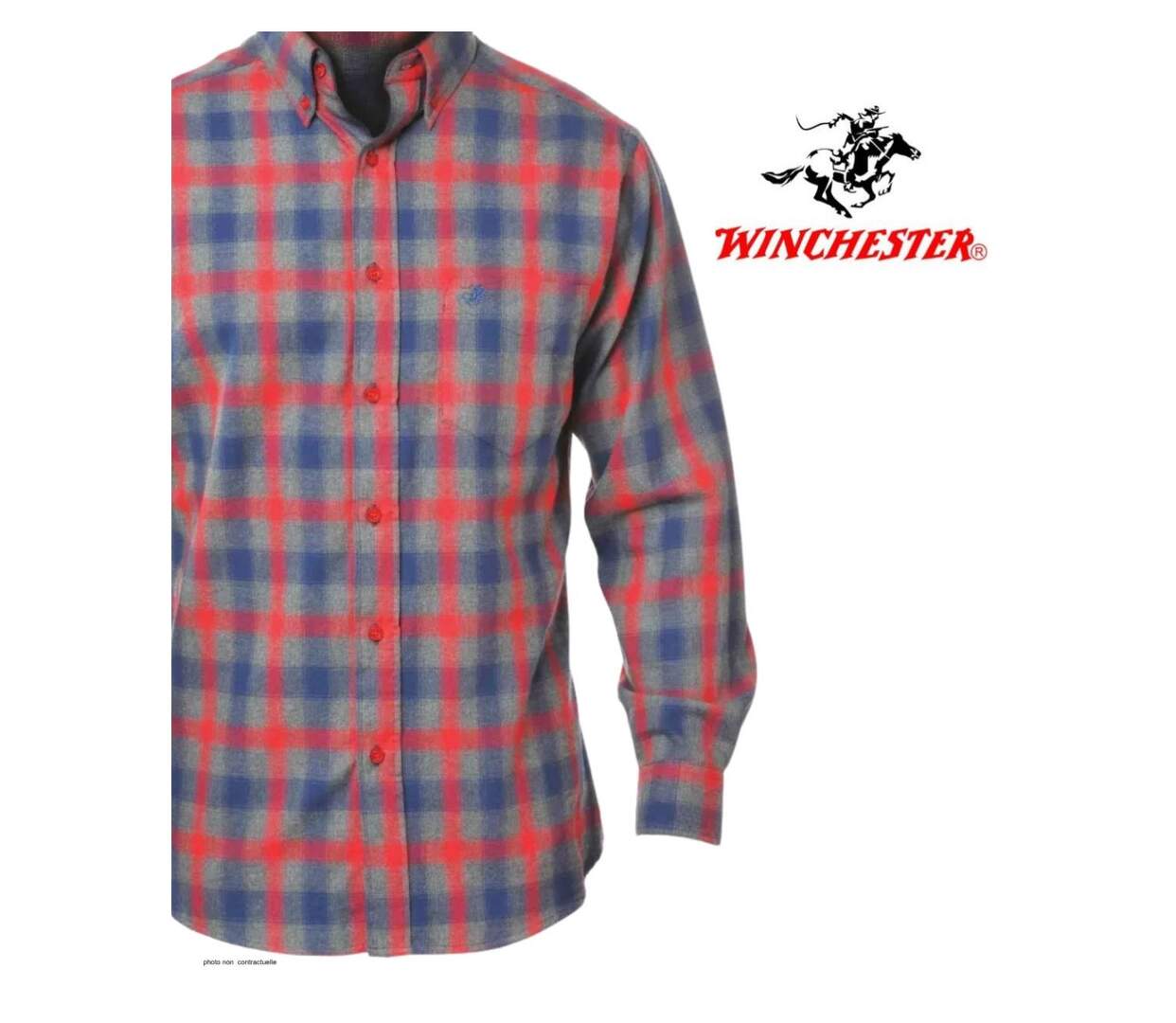 Chemise à carreaux homme WINCHESTER TARGET à carreaux gris : le confort thermique du pur coton gratté-4