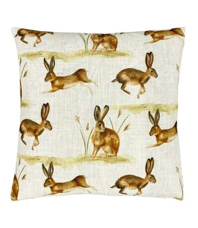 Evans Lichfield Country Hare Throw Pillow Cover (Cream/Brown) (One Size)