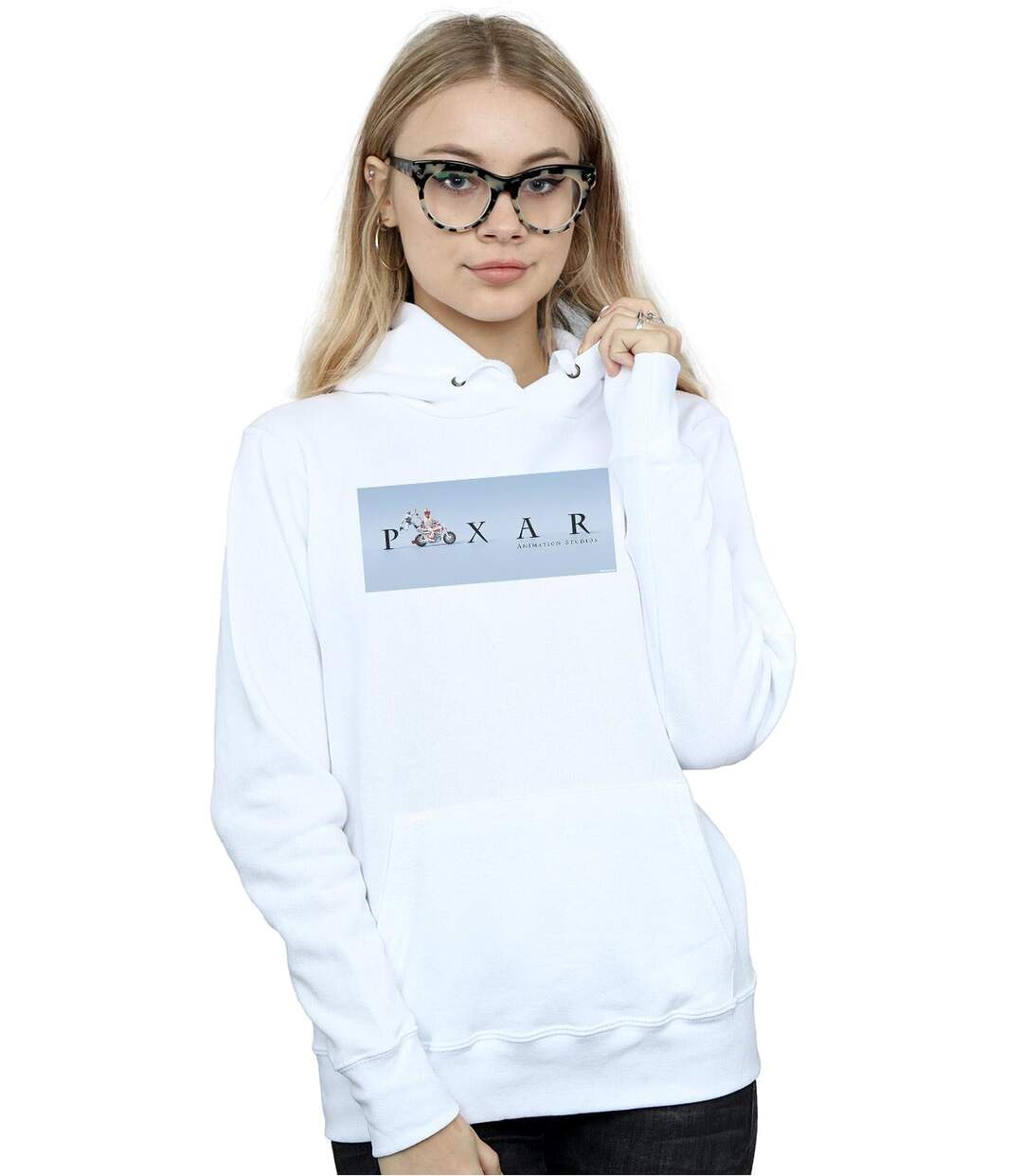Disney Womens/Ladies Toy Story 4 Duke Caboom Pixar Studios Logo Hoodie (Blanc) - UTBI15275-2