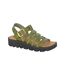 Womens/ladies Azia T-bar Sandals Green Cipriata-1