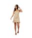 Womens/ladies Mini Sweetheart Slim Slip Dress Sand Brave Soul-4