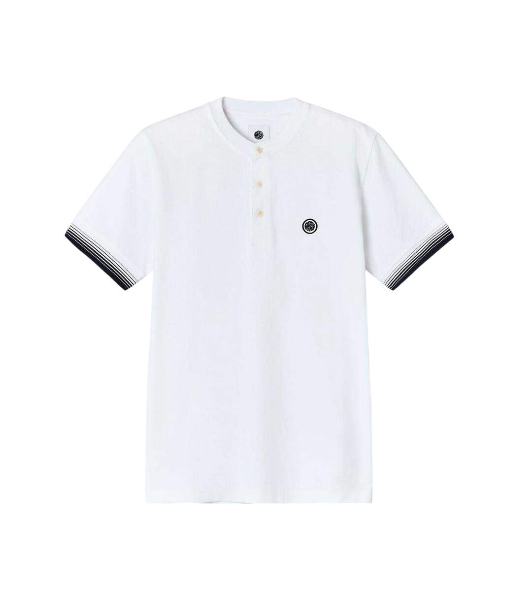 Mens Henley Regular T-shirt White Pretty Green-1