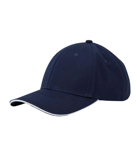 Casquette De Baseball Motif/style 6 Panneaux Earthaware Bleu Marine Français Blanc Beechfield