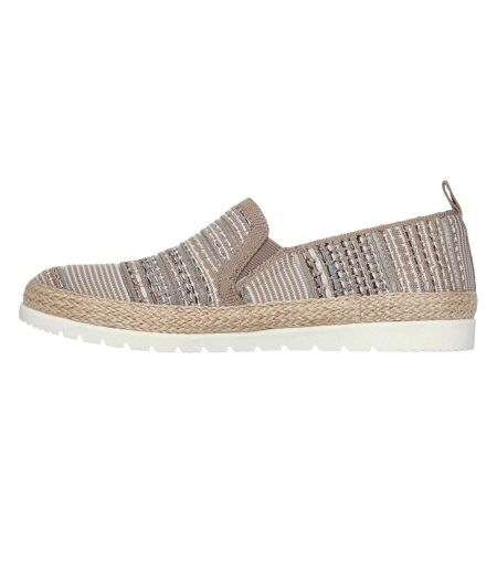 Womens/ladies Twin Gore Woven Slip-on Espadrilles Multicoloured Skechers