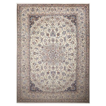 Authentique tapis d'Orient noué main en laine et soie NAIN