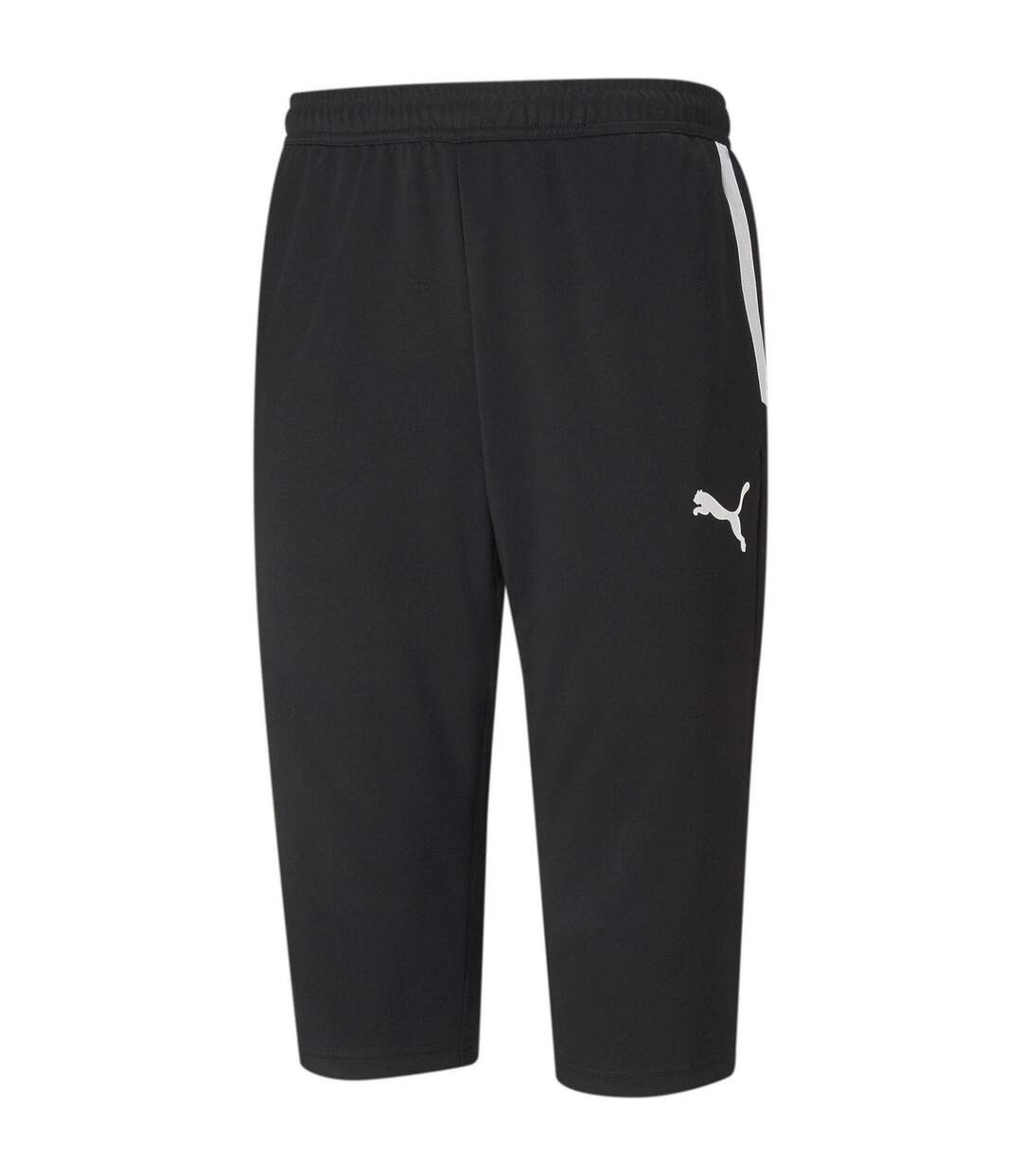 Mens Team Liga Crop Tracksuit Bottoms Black White Puma-1