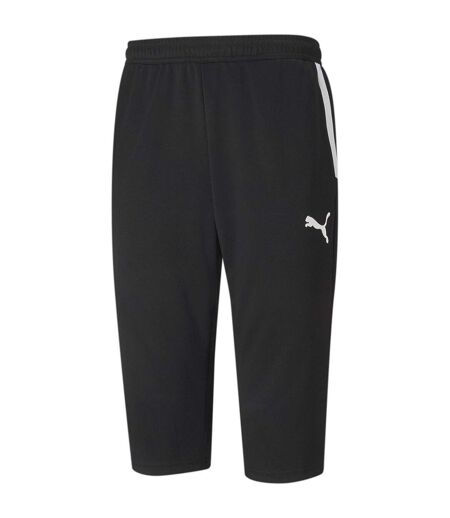 Mens Team Liga Crop Tracksuit Bottoms Black White Puma