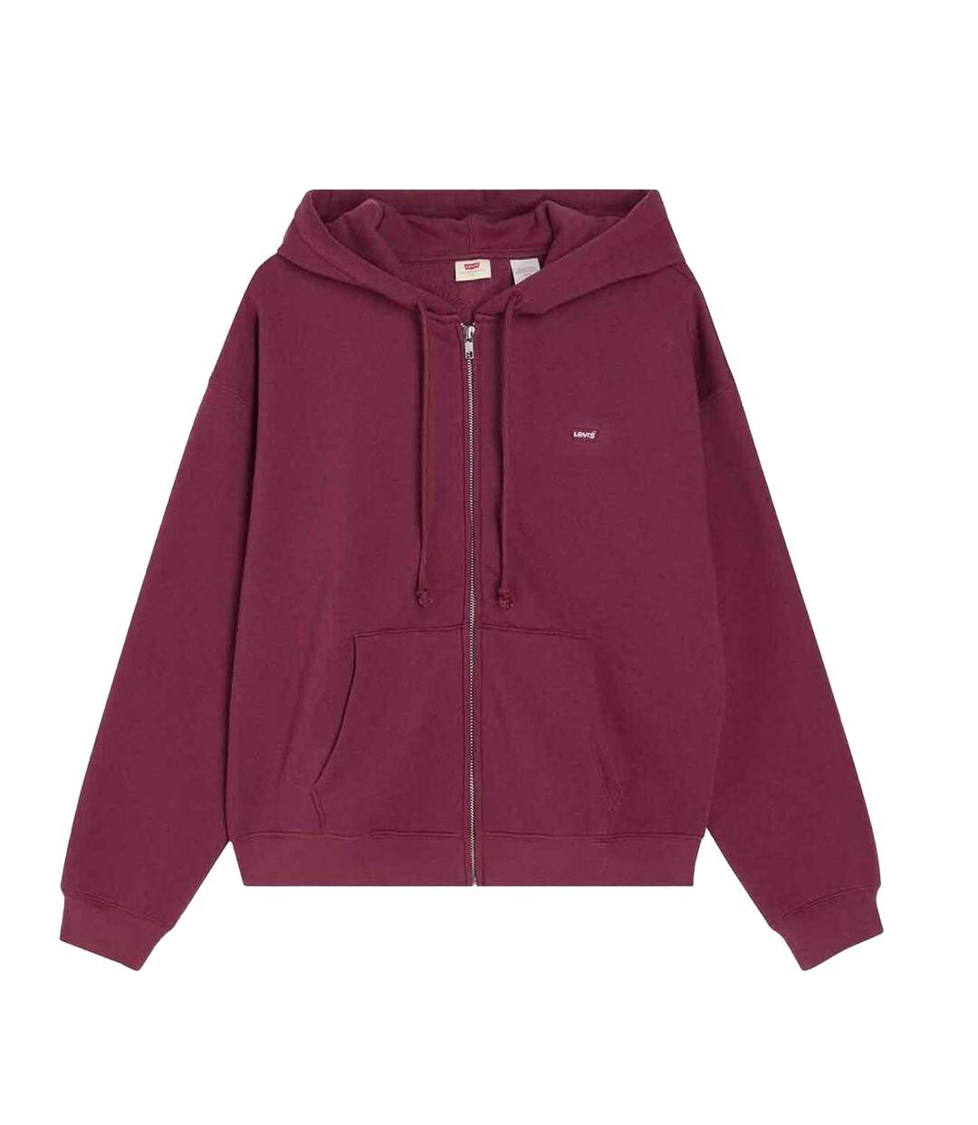 Womens/ladies Everyday Full Zip Hoodie Burgundy Levis-1