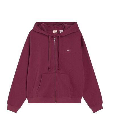 Womens/ladies Everyday Full Zip Hoodie Burgundy Levis
